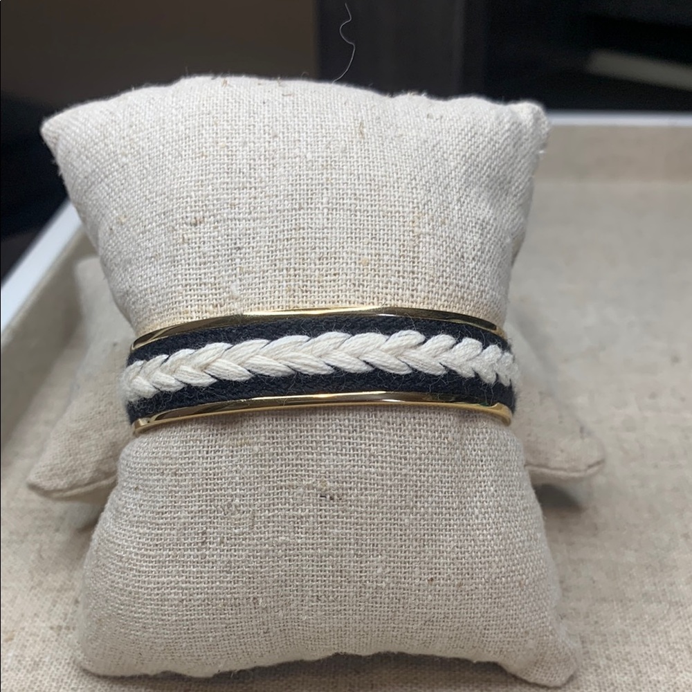 Braided black,white, and gold Bracelet